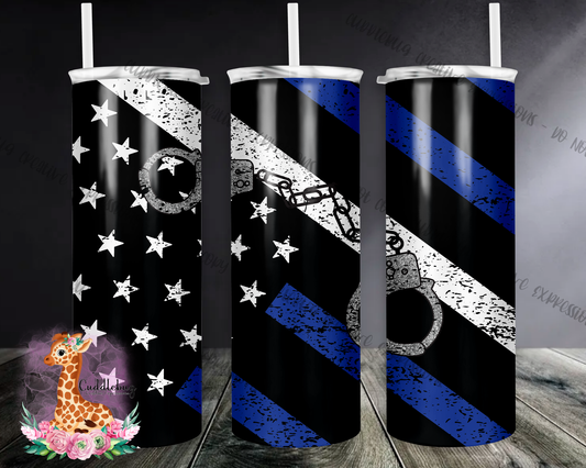 Blue and White Flag- Handcuffs