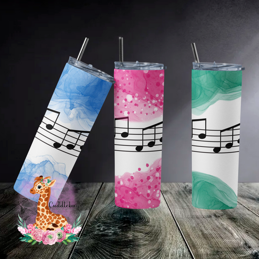 Music Notes with Watercolor Background