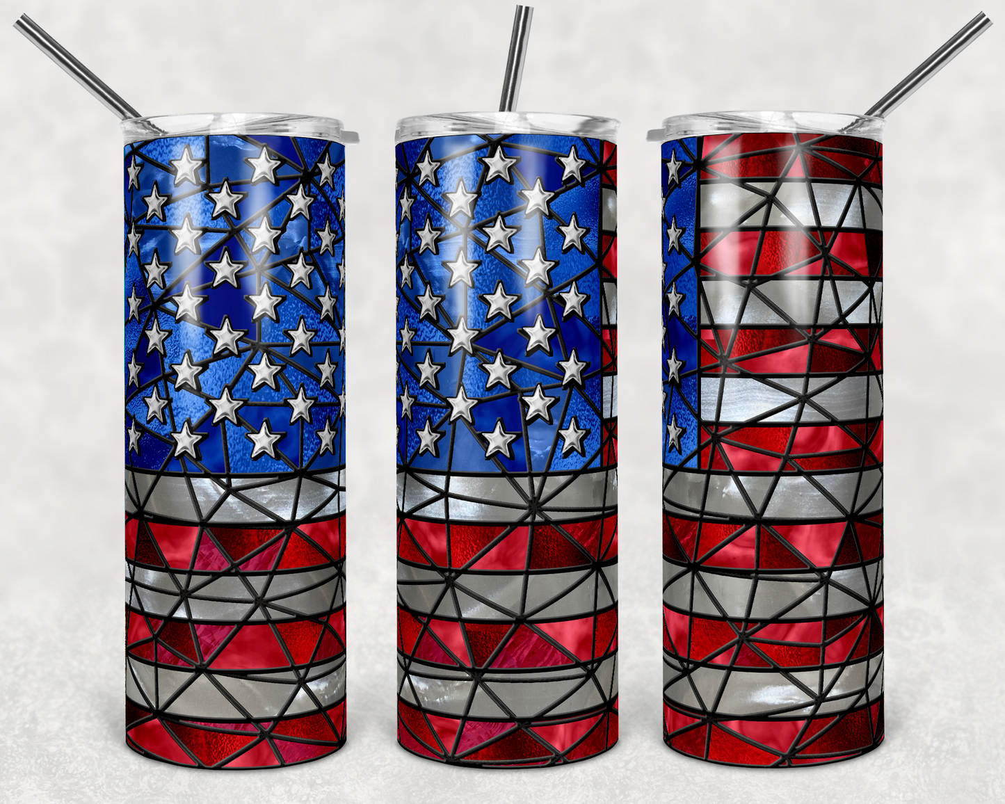Stained Glass Style American Flag