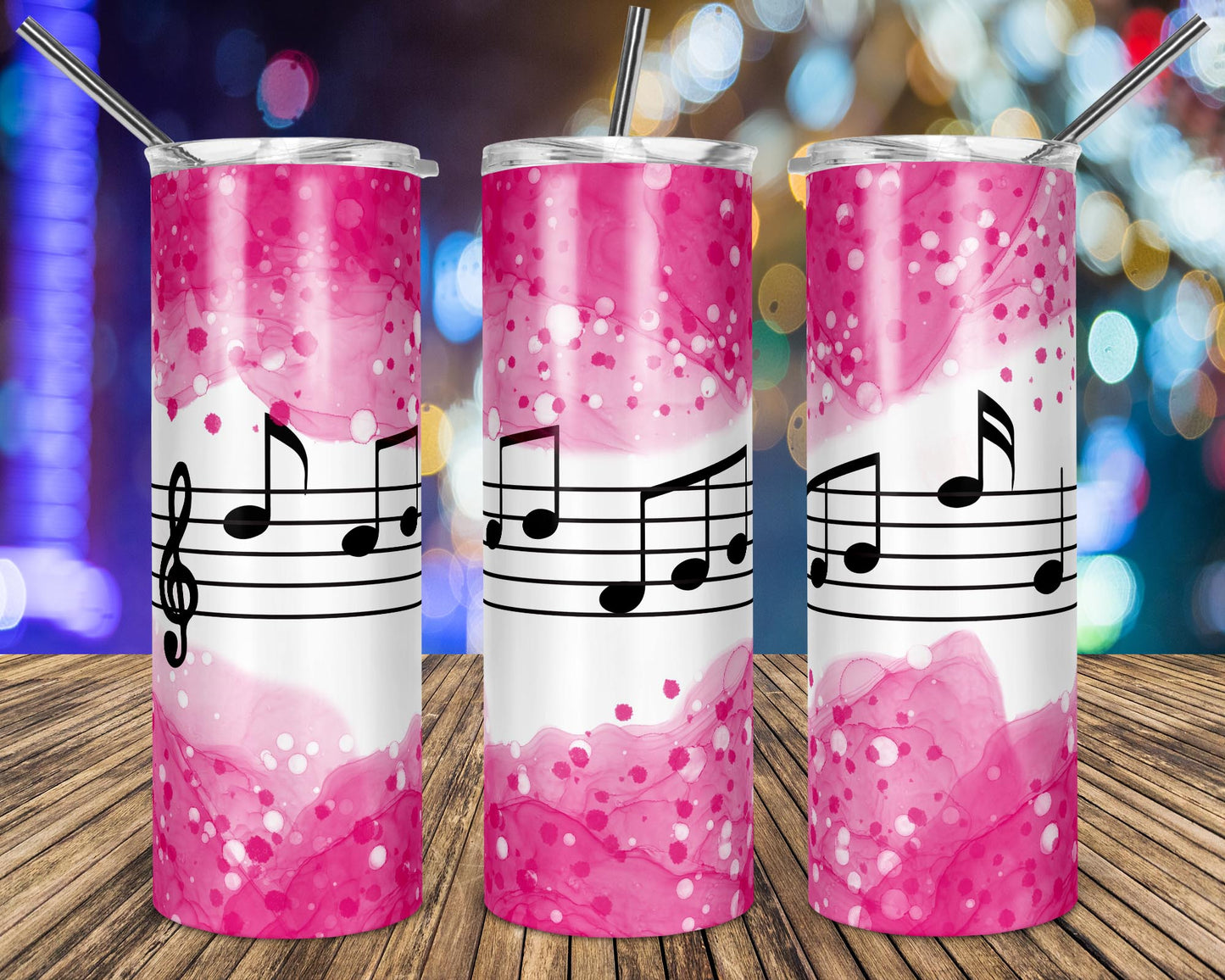 Music Notes with Watercolor Background